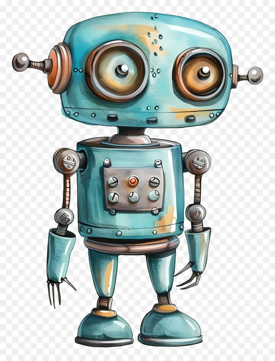 Robot，Acuarela PNG