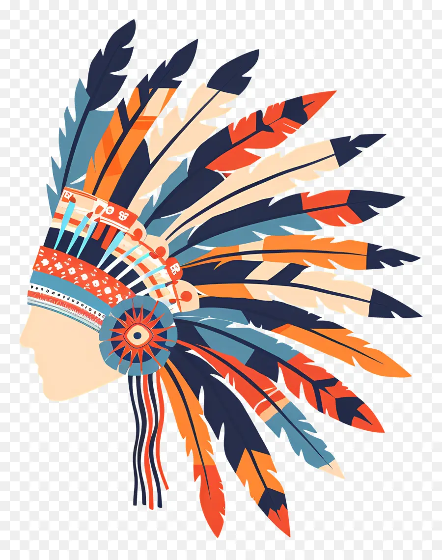 Tocado Tribal，Nativo Americano PNG