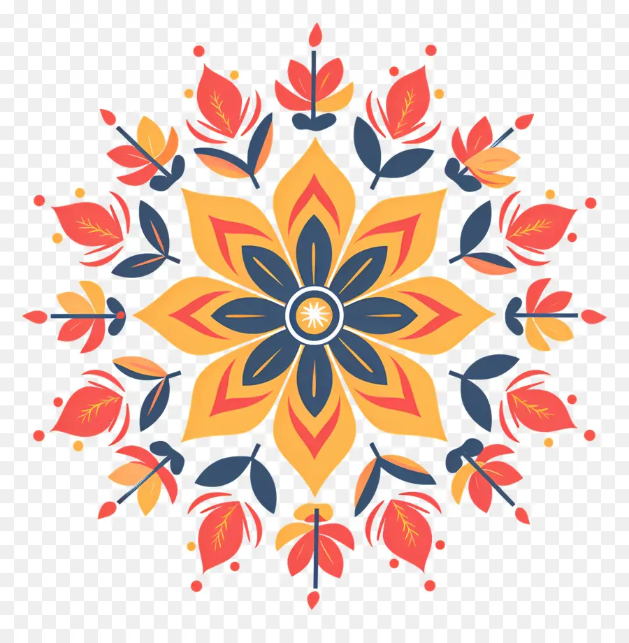 Rangoli Floral，Motivos Indios PNG