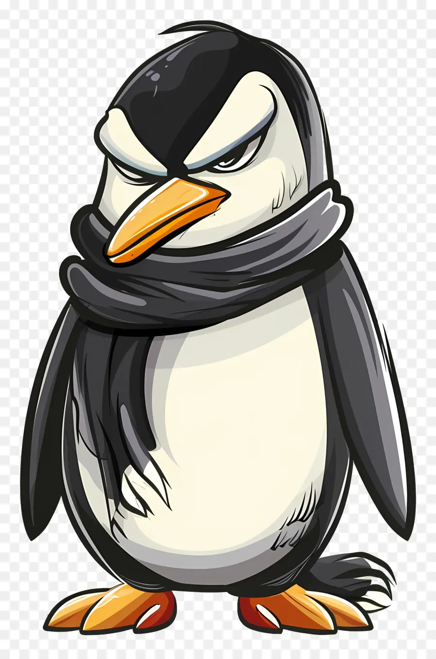 Dibujos Animados De Pingüinos，PingÜino Con Bufanda PNG