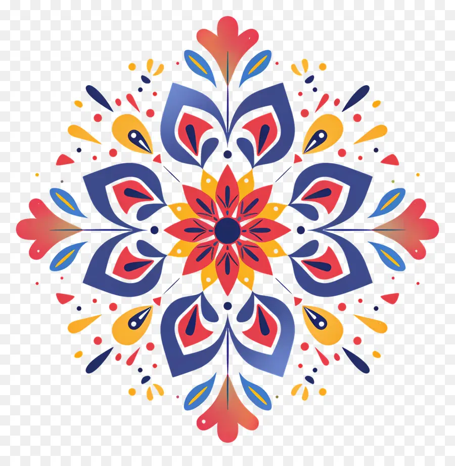 Rangoli Floral，Diseño Floral PNG