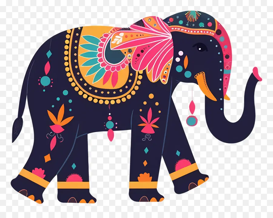 Elefante Decorado，Elefante PNG