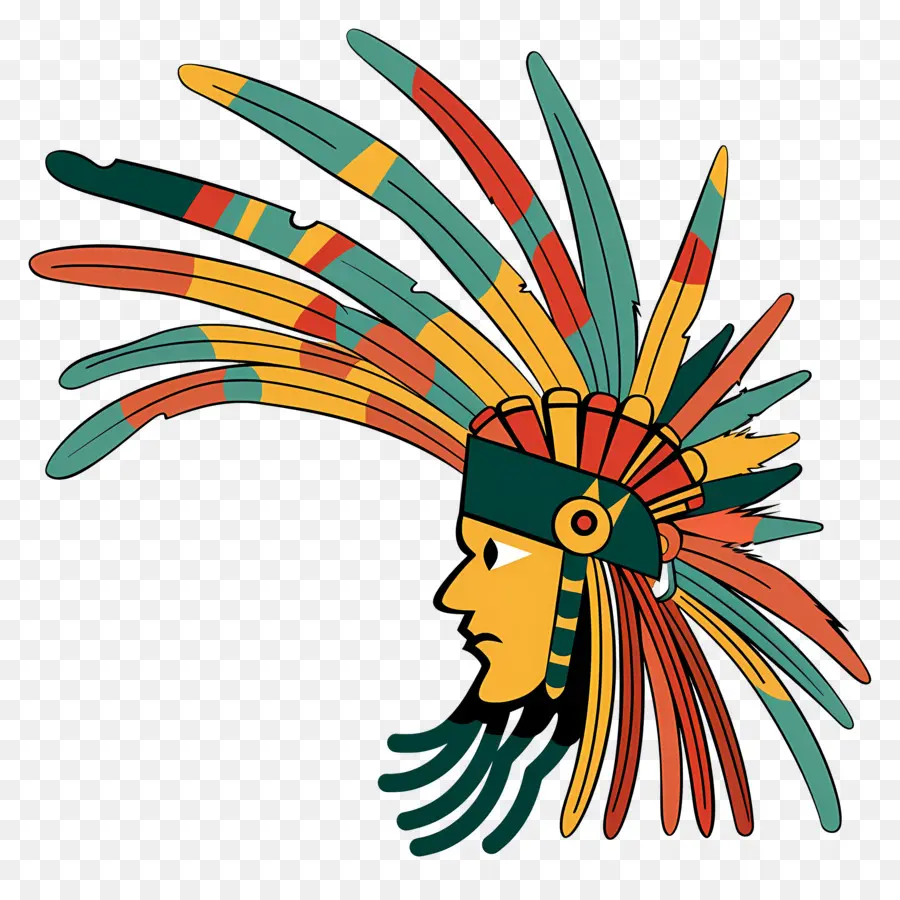 Tocado Azteca，Guerrero Indio PNG