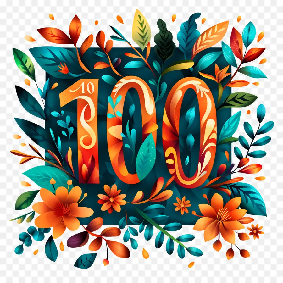 Número 100，Ramo De Flores PNG