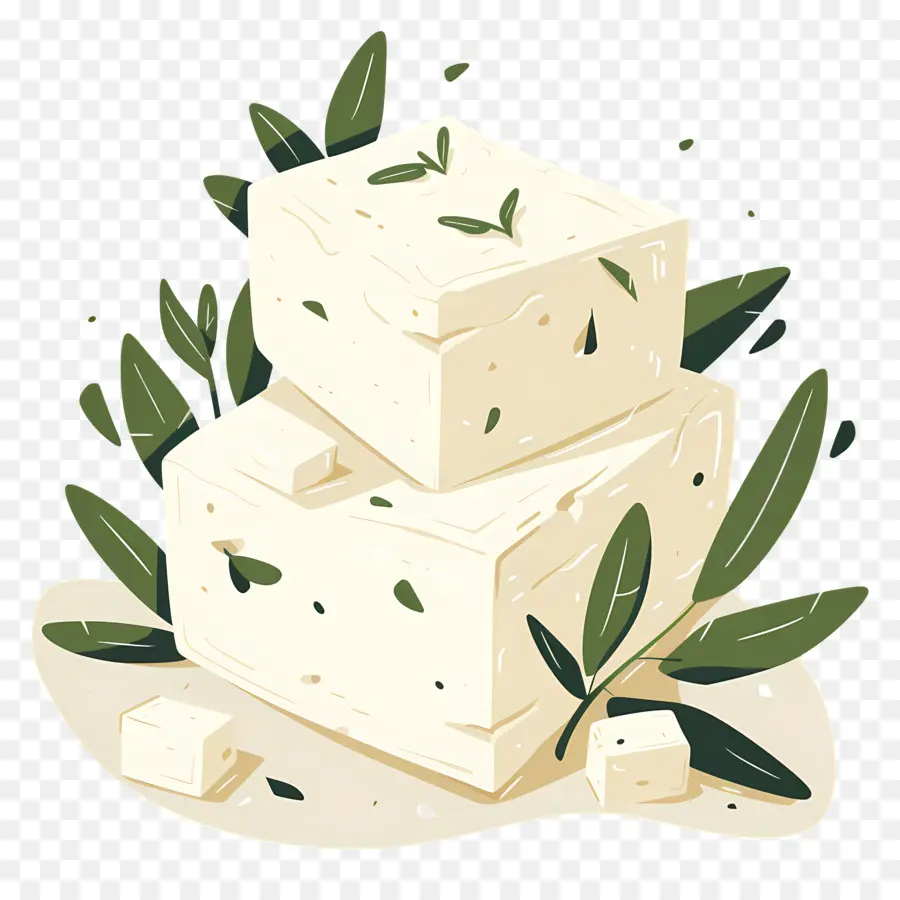 Feta Cheese，Cubitos Blancos PNG