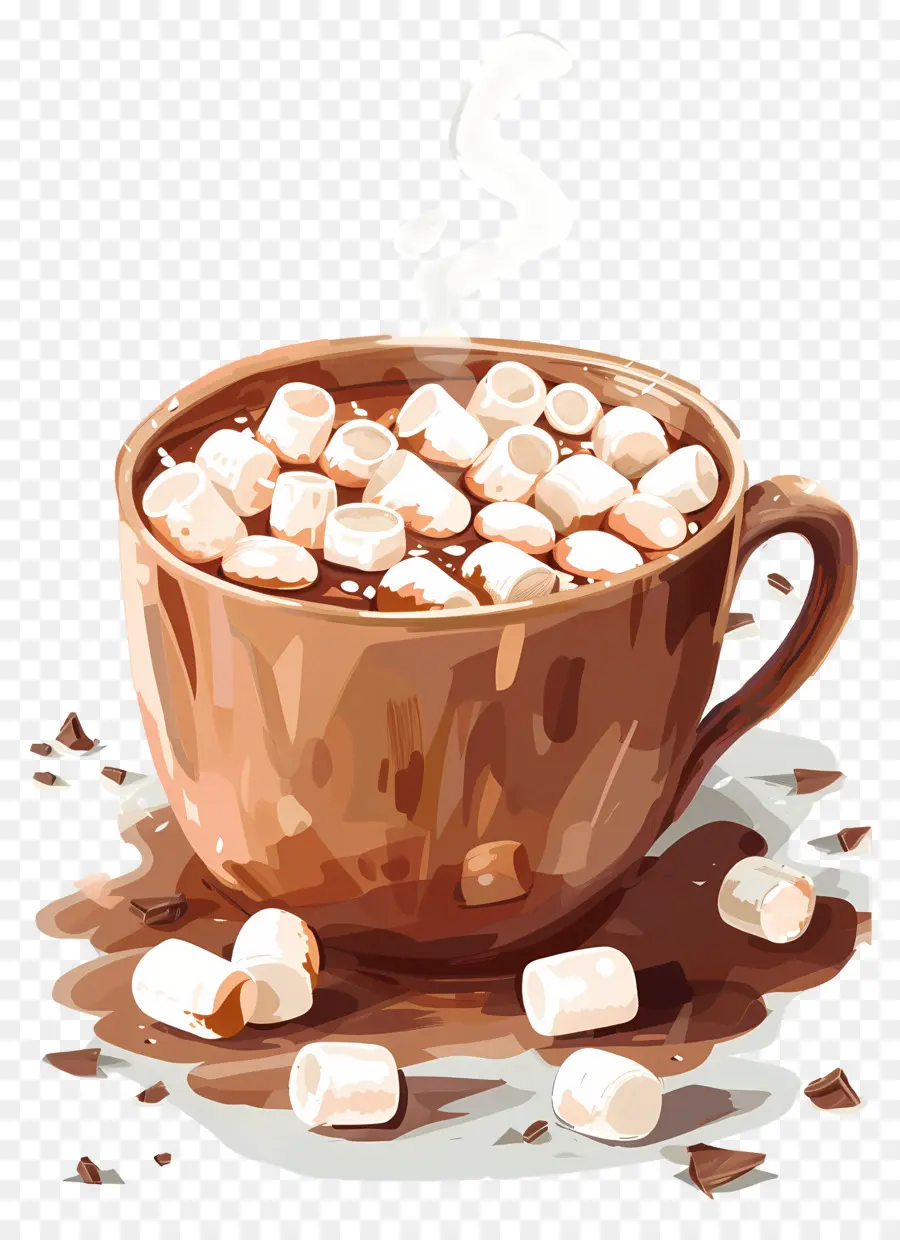 Chocolate Caliente，Malvaviscos PNG