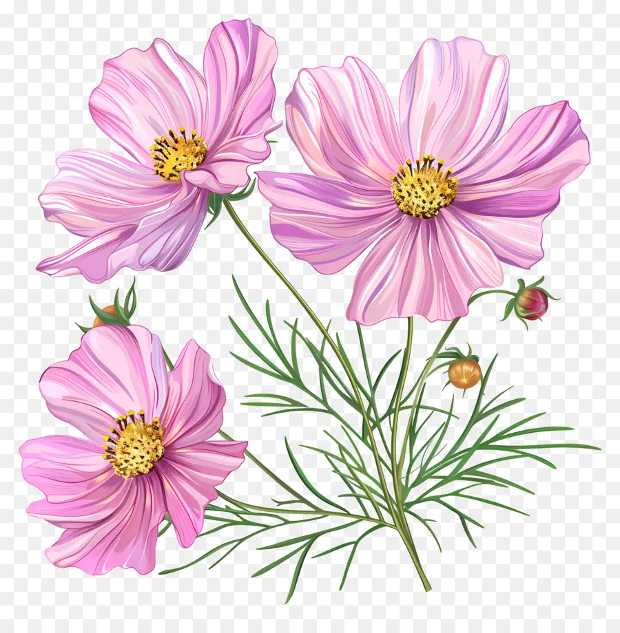 Cosmos Flor，Flores De Color Rosa PNG