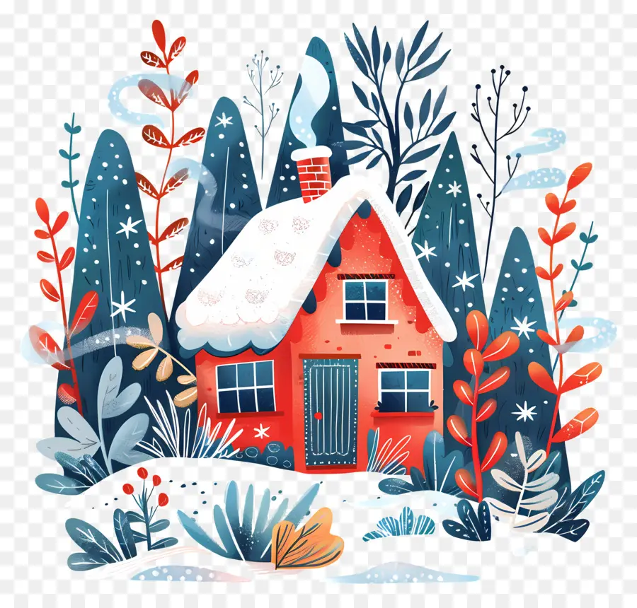 Casa De Invierno De Navidad，Cabina De Invierno PNG