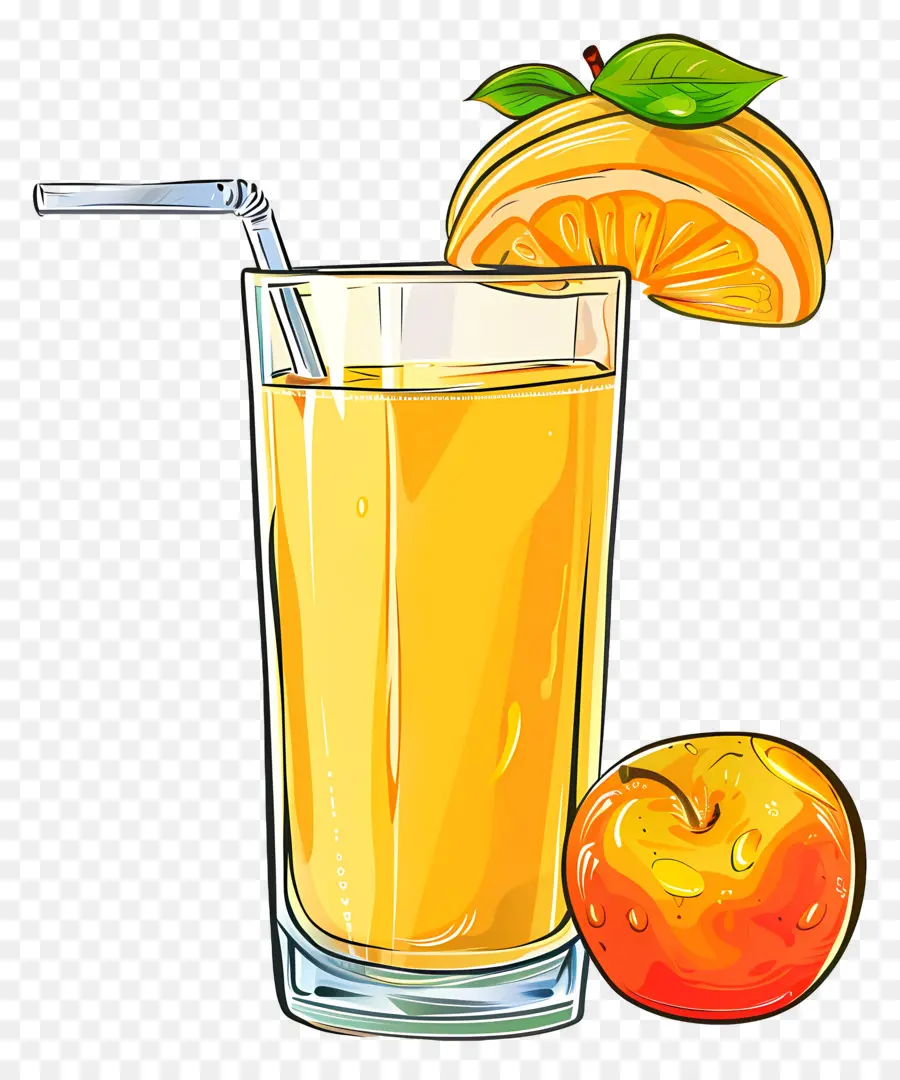 Jugo，Jugo De Naranja Recién Exprimido PNG