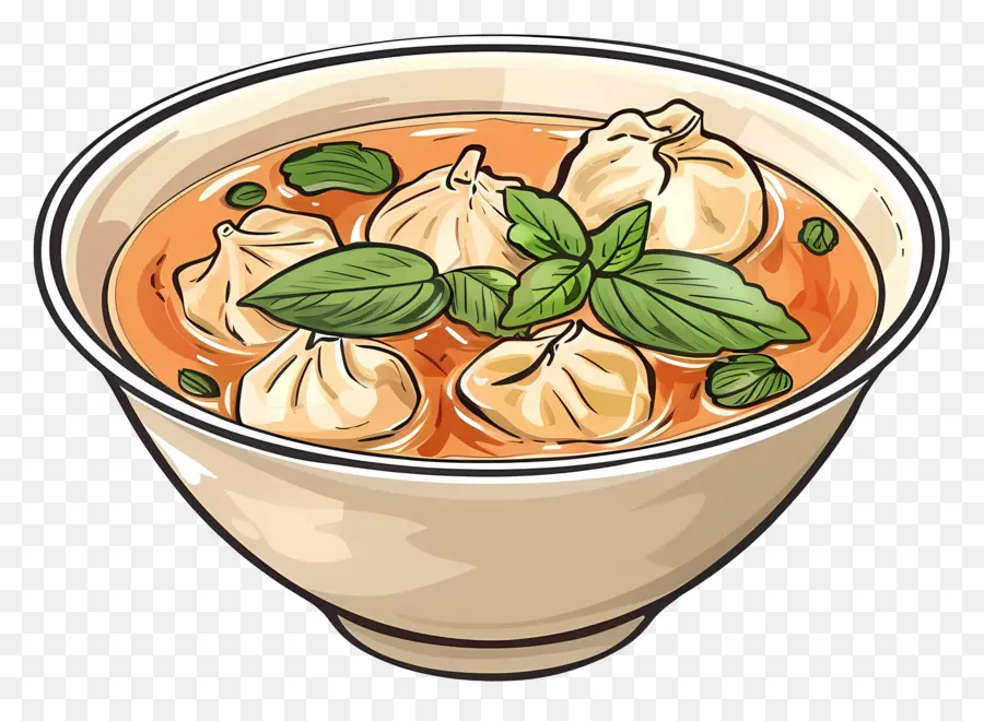 Sopa De Wonton，Curry Rojo PNG