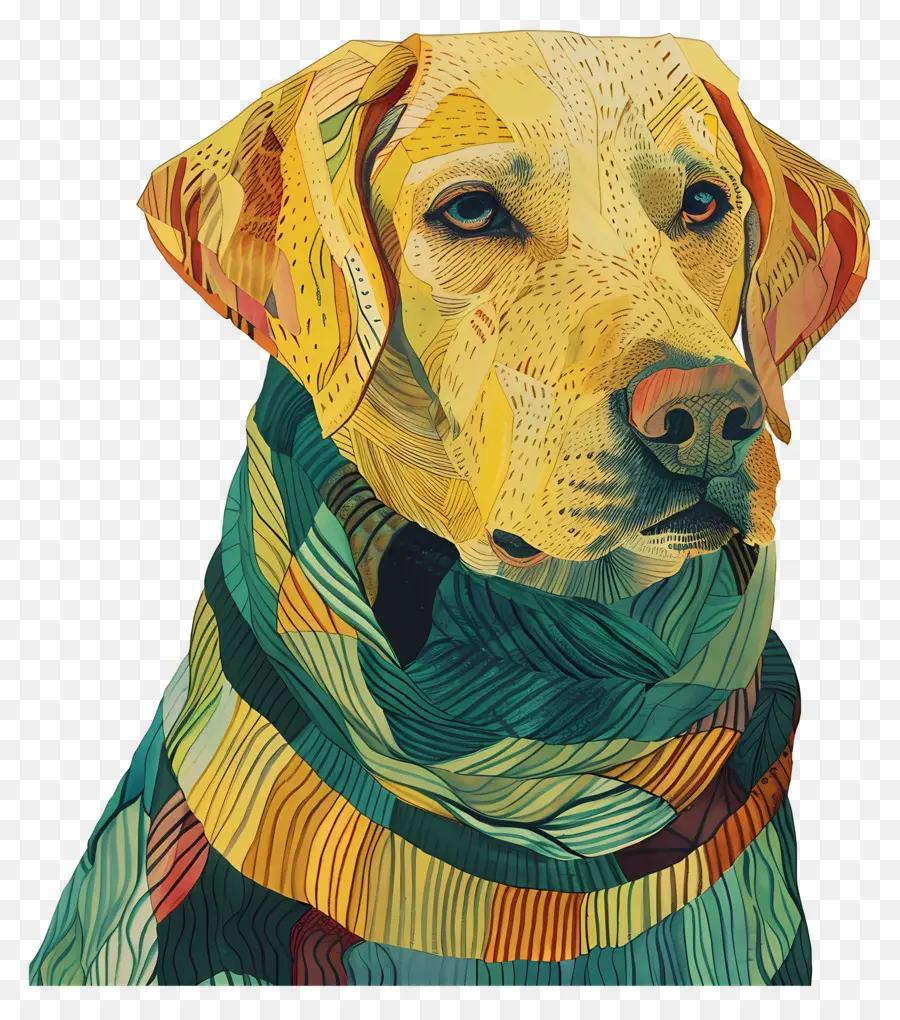 Labrador En Suéter，Yellow Dog PNG