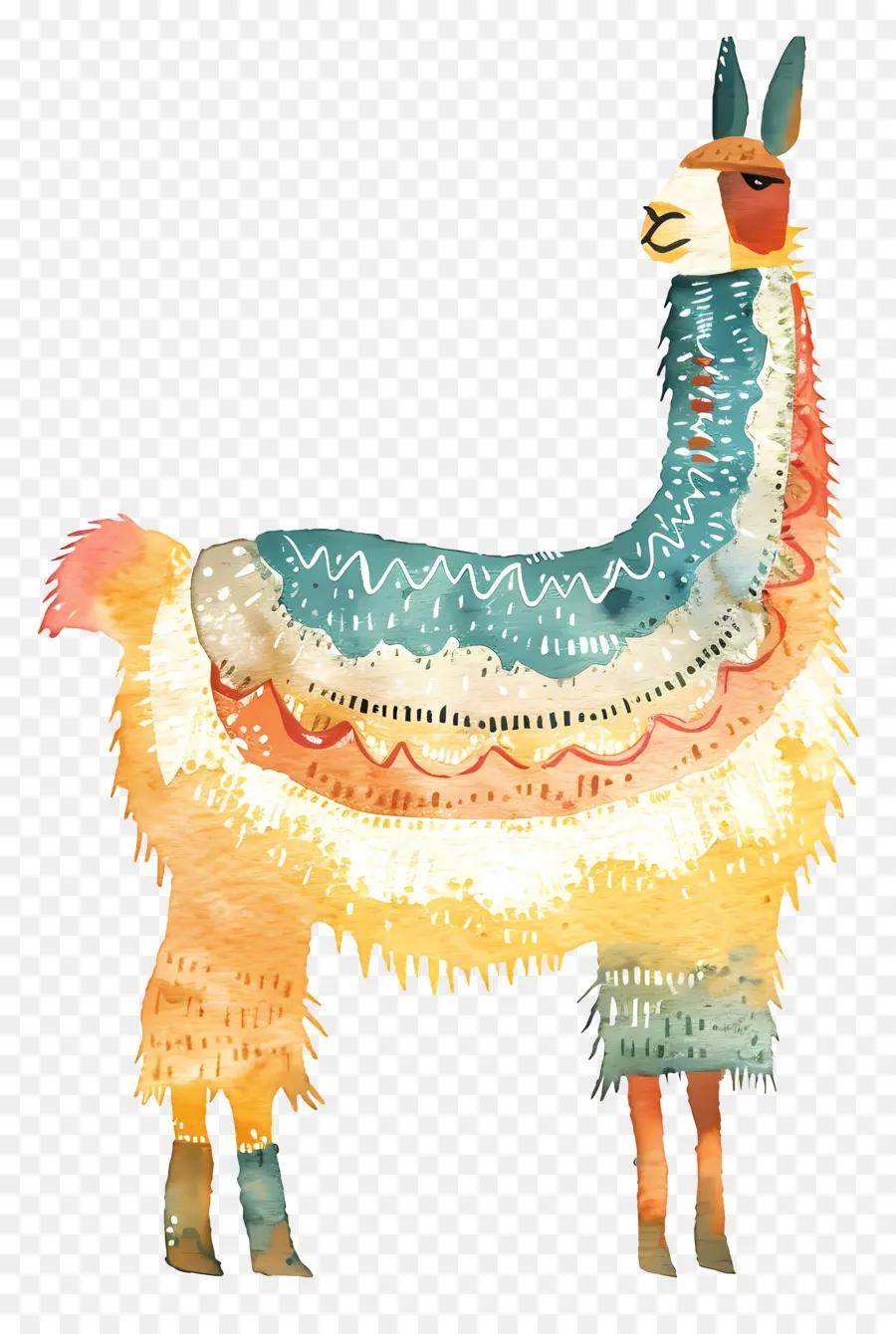 Llama，Pintura A La Acuarela PNG