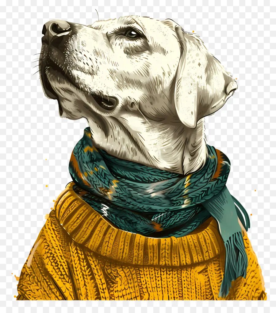 Labrador En Suéter，Perro Blanco PNG