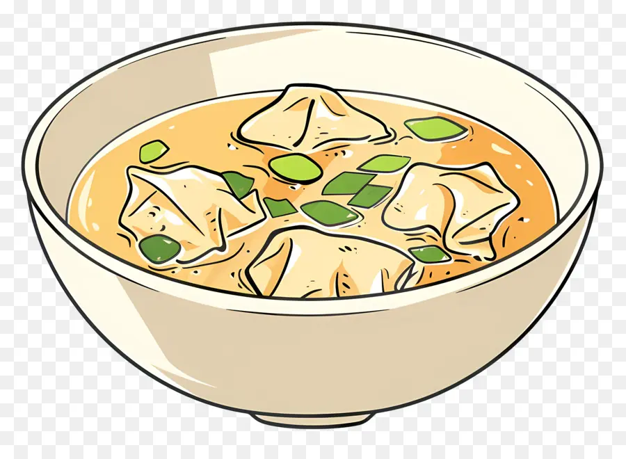 Sopa De Wonton，Bolas De Masa Hervida PNG