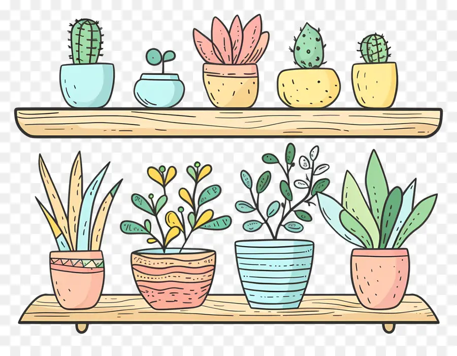 Plantas En El Estante，Las Plantas En Maceta PNG