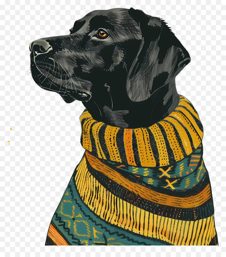 Labrador En Suéter，Perro Negro PNG