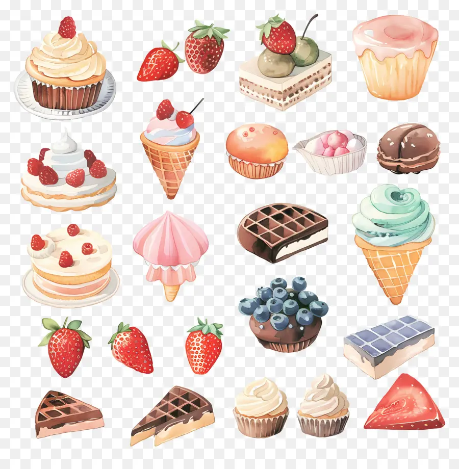 Postres，Cupcakes PNG