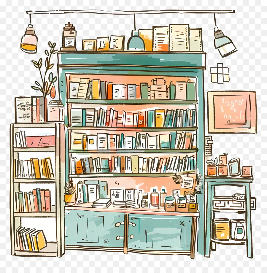 Librería，Libros PNG