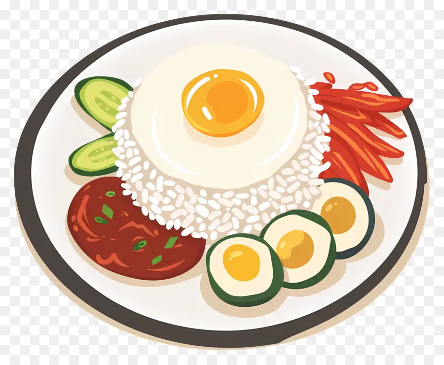 Nasi Lemak，Huevo Frito PNG