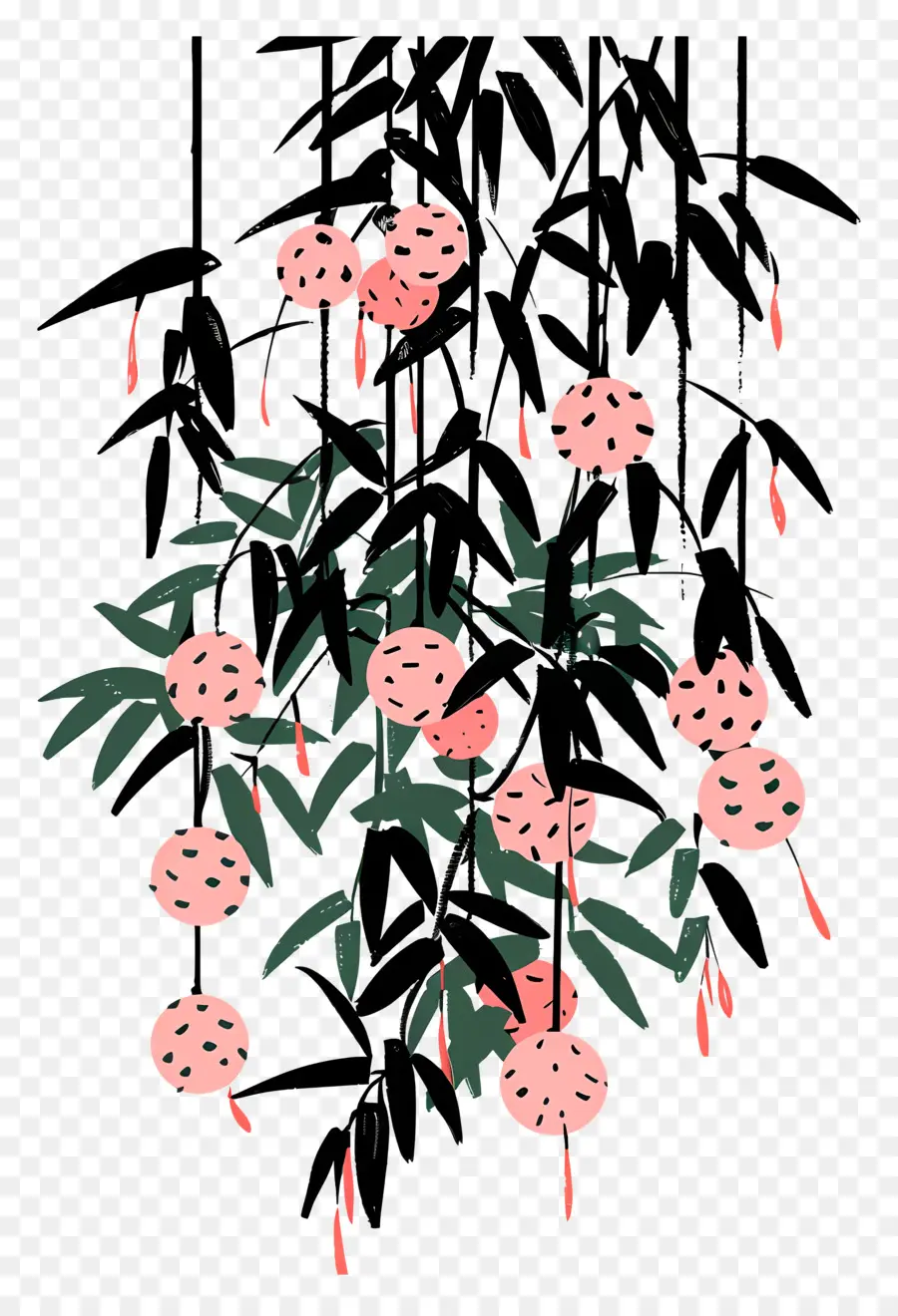 Colgando De La Planta，Flores De Color Rosa PNG