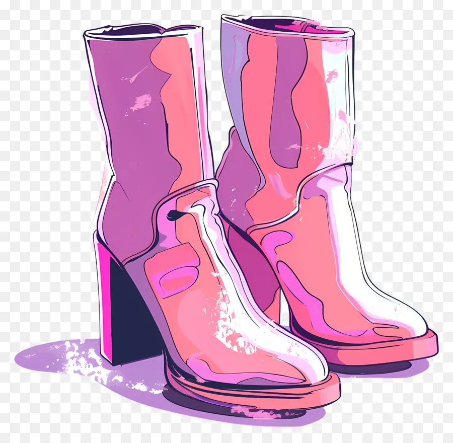 Botas De Moda，Botas Rosas PNG