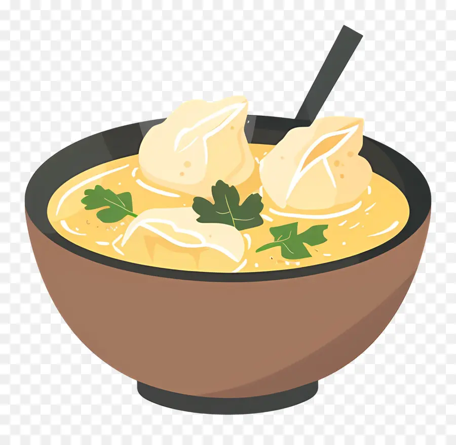 Sopa De Wonton，Sopa De Pollo Y Albóndigas PNG