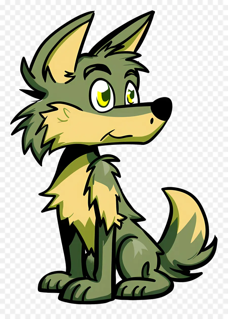 De Dibujos Animados De Lobo，Animal Gris Verde PNG