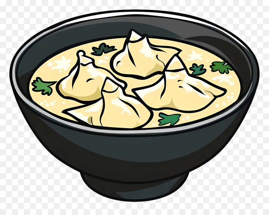 Sopa De Wonton，Bolas De Masa Hervida PNG