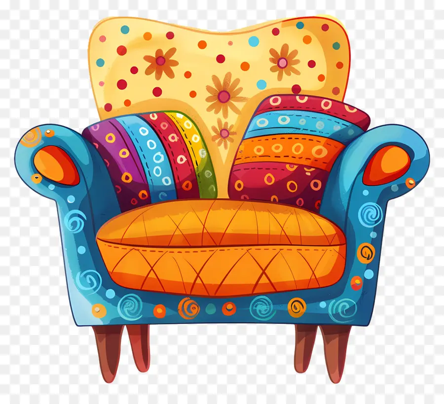 El Sofá，Sillón Pintado PNG