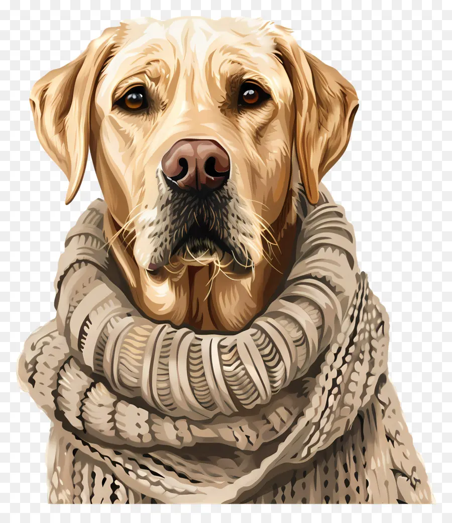 Labrador En Suéter，Marrón Del Perro PNG