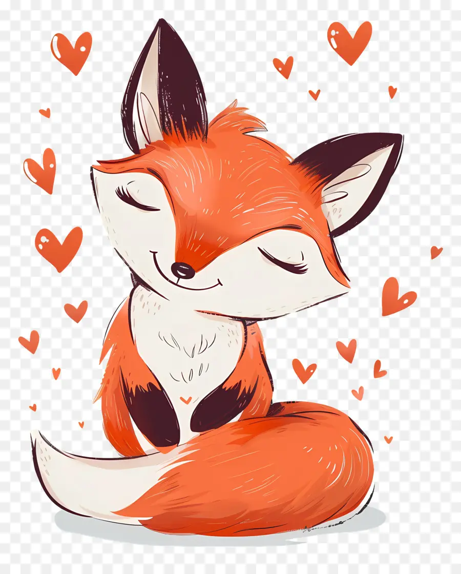 Fox En El Amor，De Dibujos Animados Del Zorro Rojo PNG