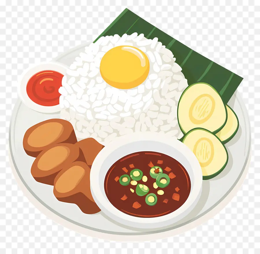 Nasi Lemak，Cocina Asiática PNG