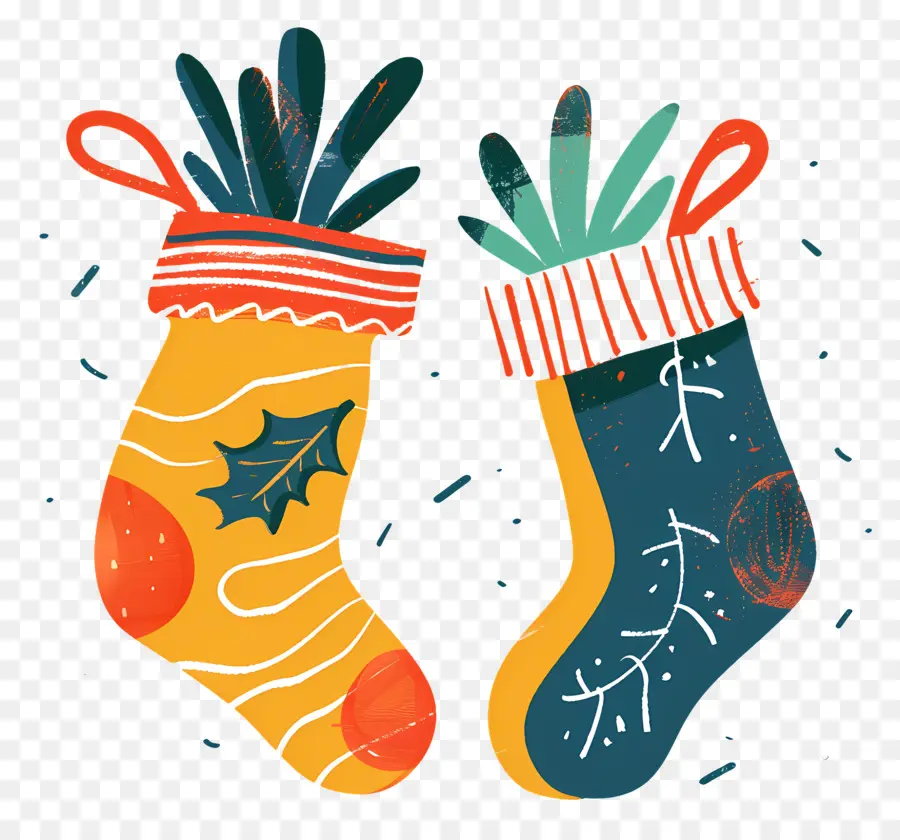 Medias De Navidad，Naranja Calcetines PNG