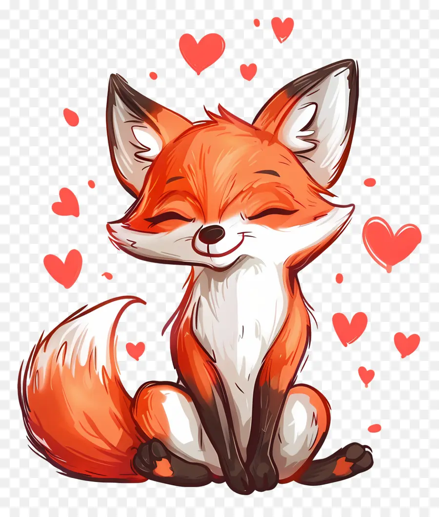 Fox En El Amor，Lindo Fox PNG