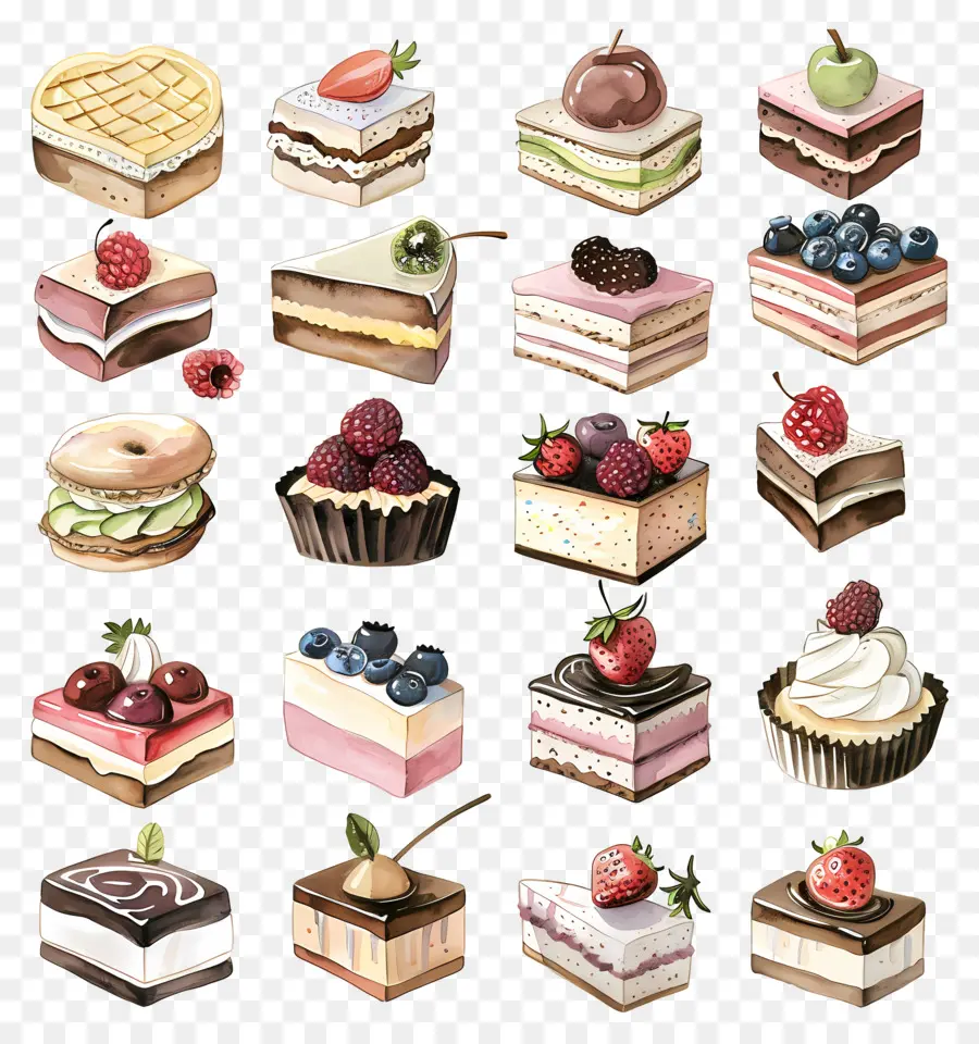 Postres，Acuarela Postres PNG