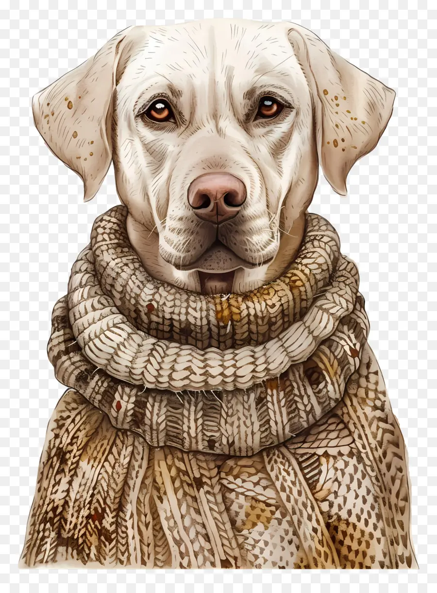 Labrador En Suéter，Perro Blanco PNG