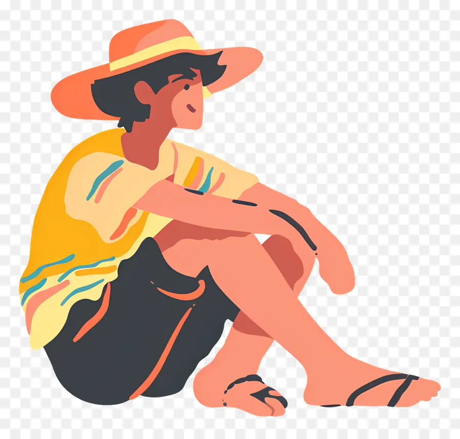 Verano Kid，Dibujo De Estilo Gráfico PNG