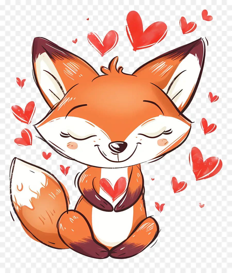 Fox En El Amor，Lindo Fox PNG