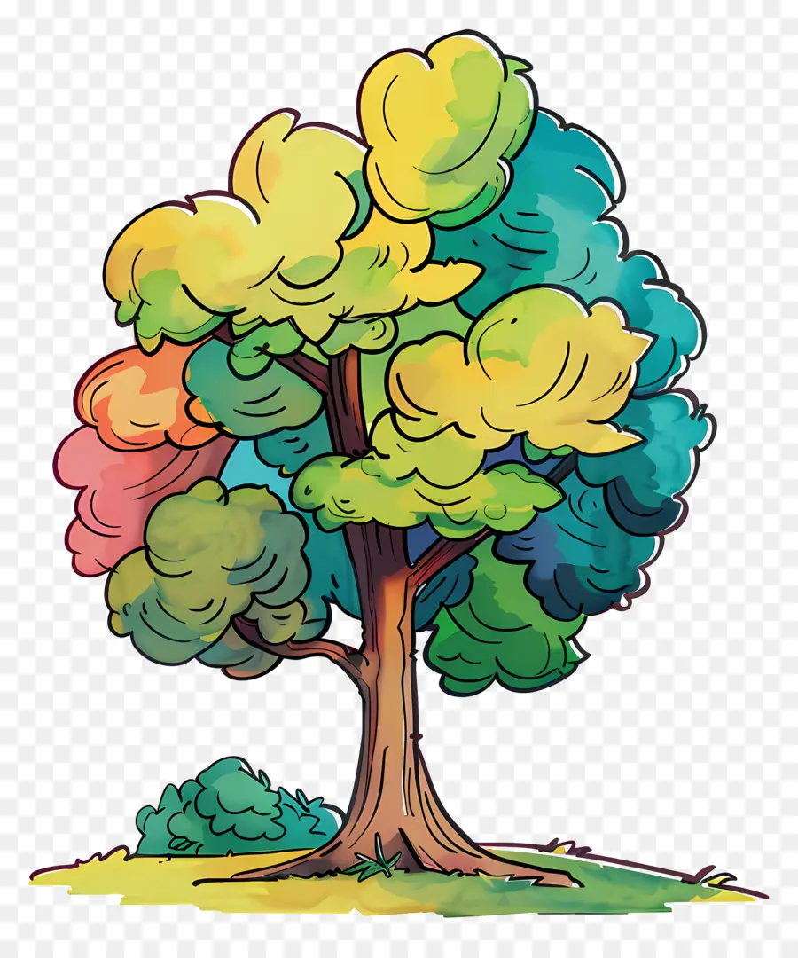 árbol Del Parque，Colorido árbol PNG