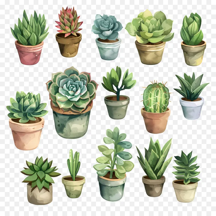 Las Plantas Suculentas，Las Plantas En Maceta PNG