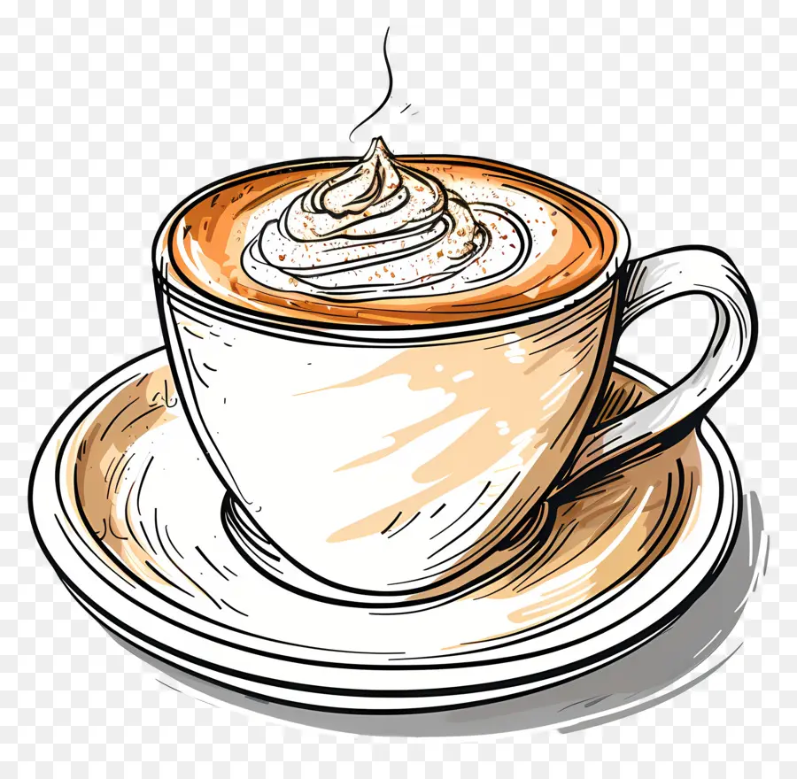 Capuchino，Chocolate Caliente PNG