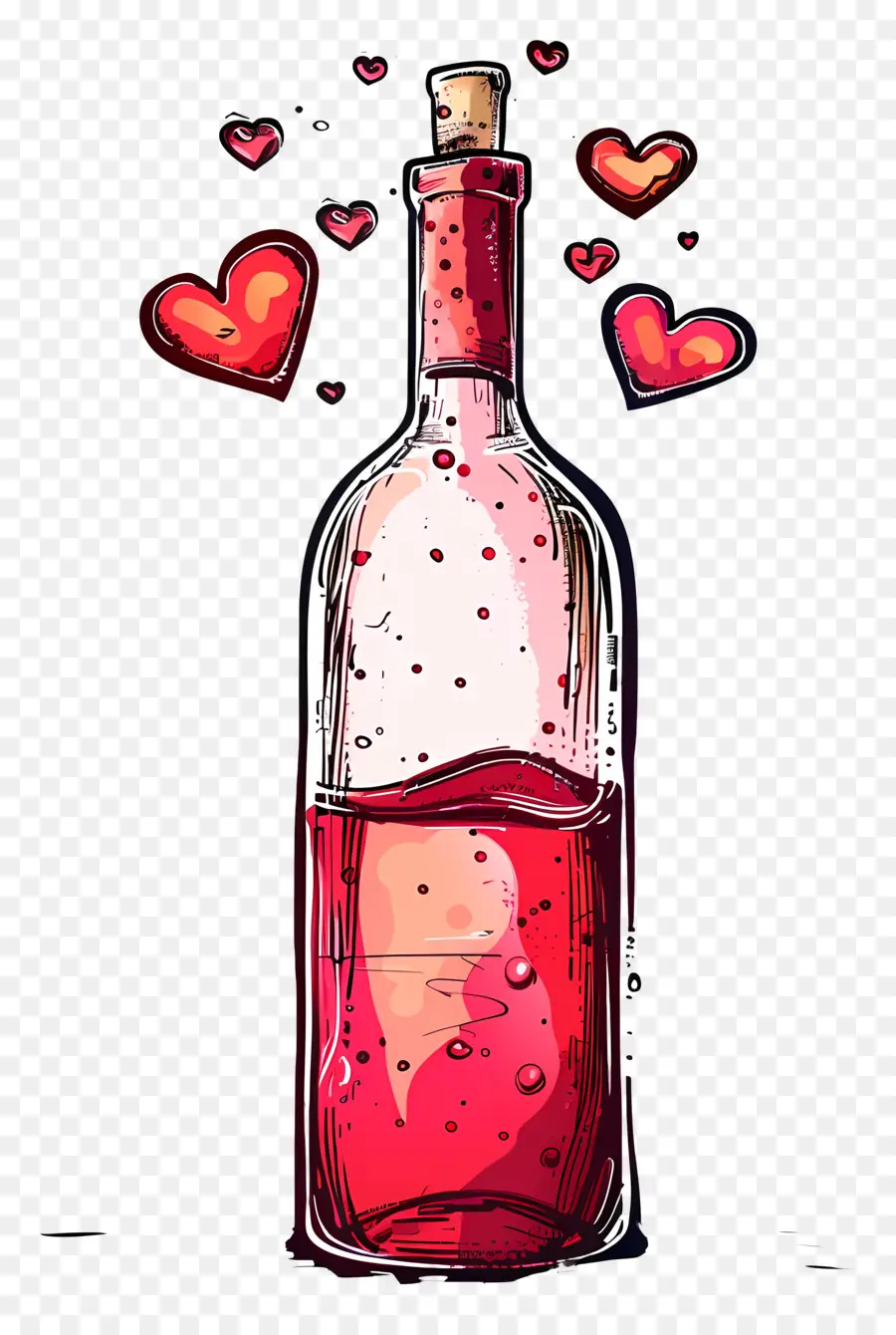 Botella De Vino，El Día De San Valentín PNG