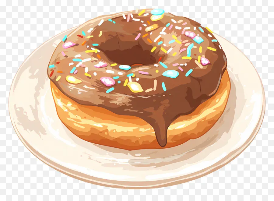 Donut，Rosquilla Cubierta De Chocolate PNG