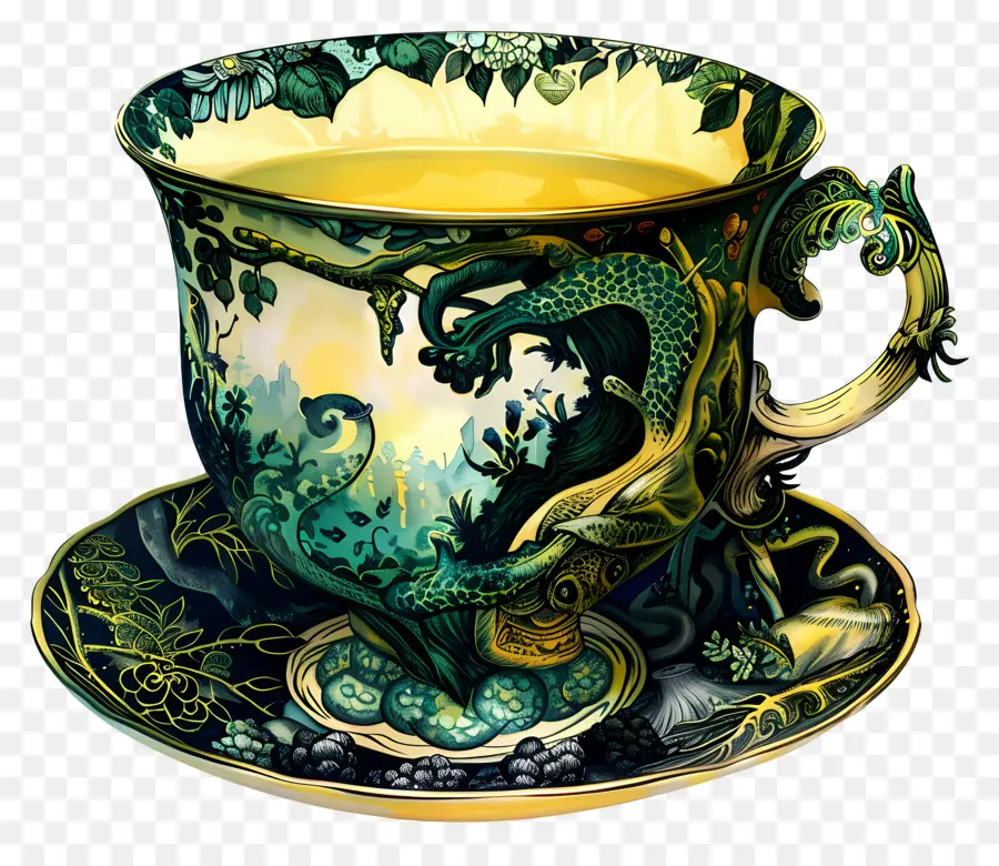 La Taza De Té，Taza De Té De Dragón PNG