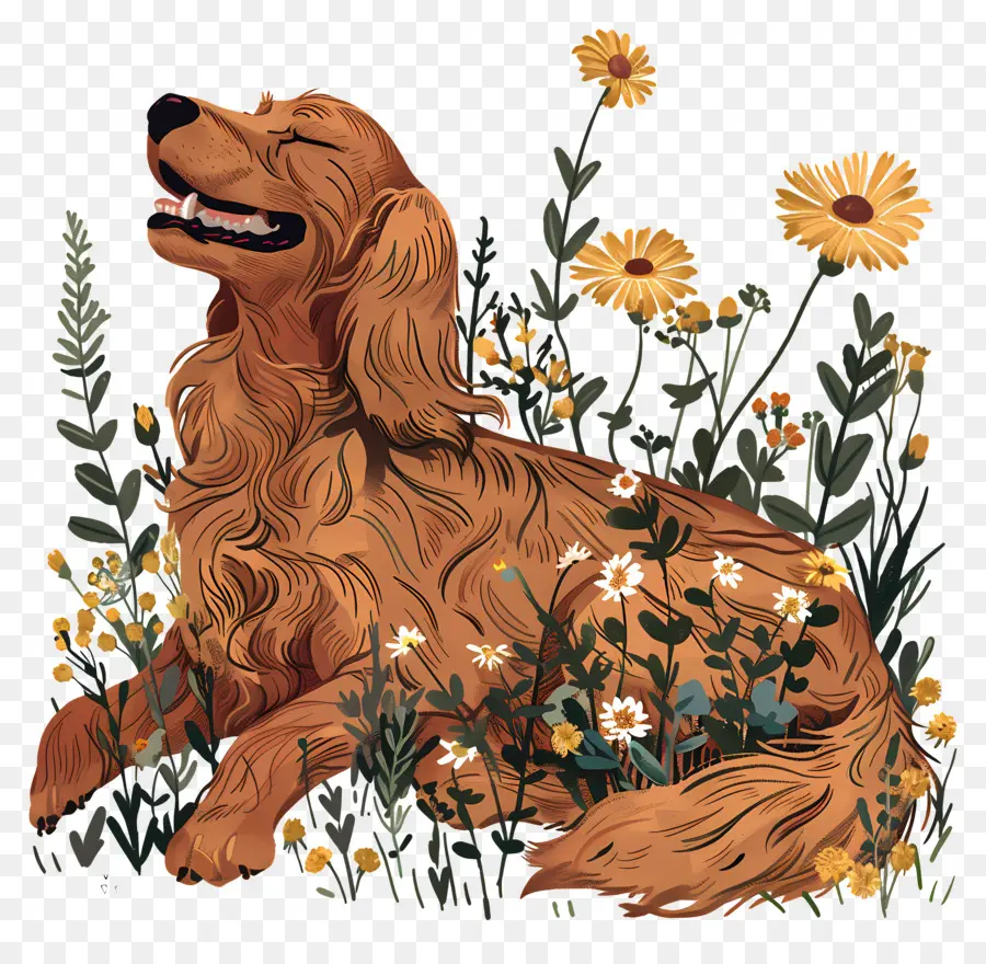 El Perro Disfruta De La Naturaleza，Golden Retriever PNG