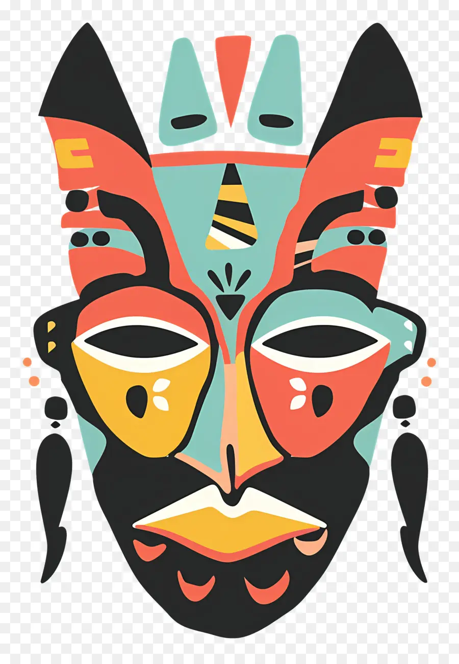 Máscara Tribal，Máscara De Patrón Geométrico PNG