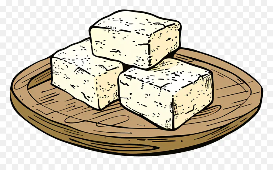 Feta Cheese，La Placa De Madera PNG