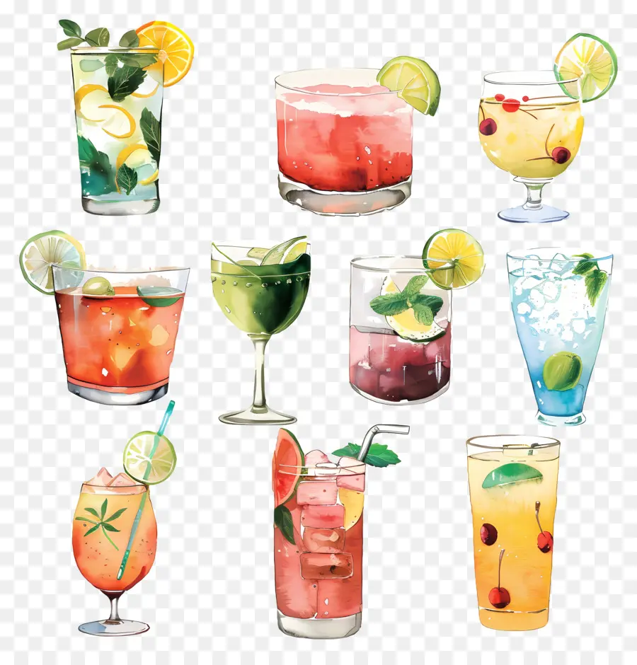 Beverages，Pinturas Acuarela PNG