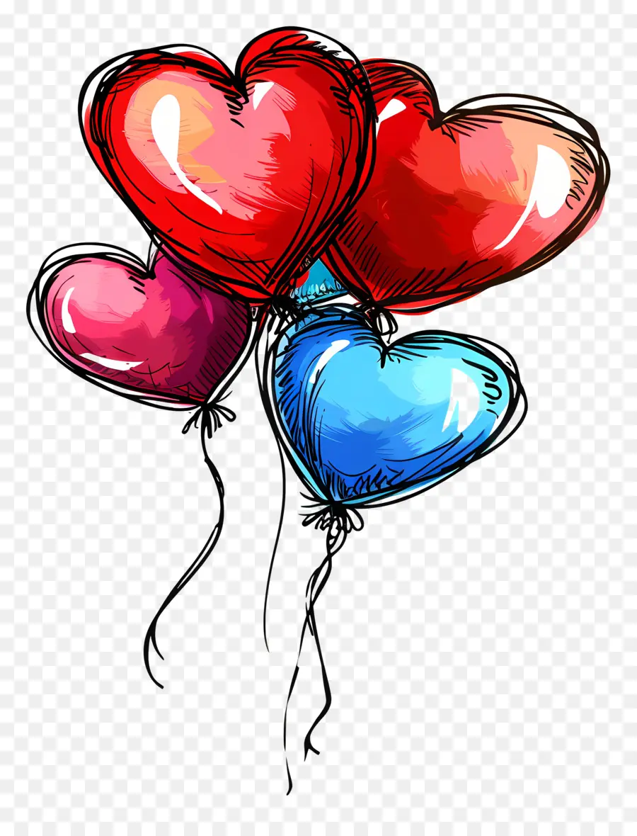 Globos，Corazón Globos PNG