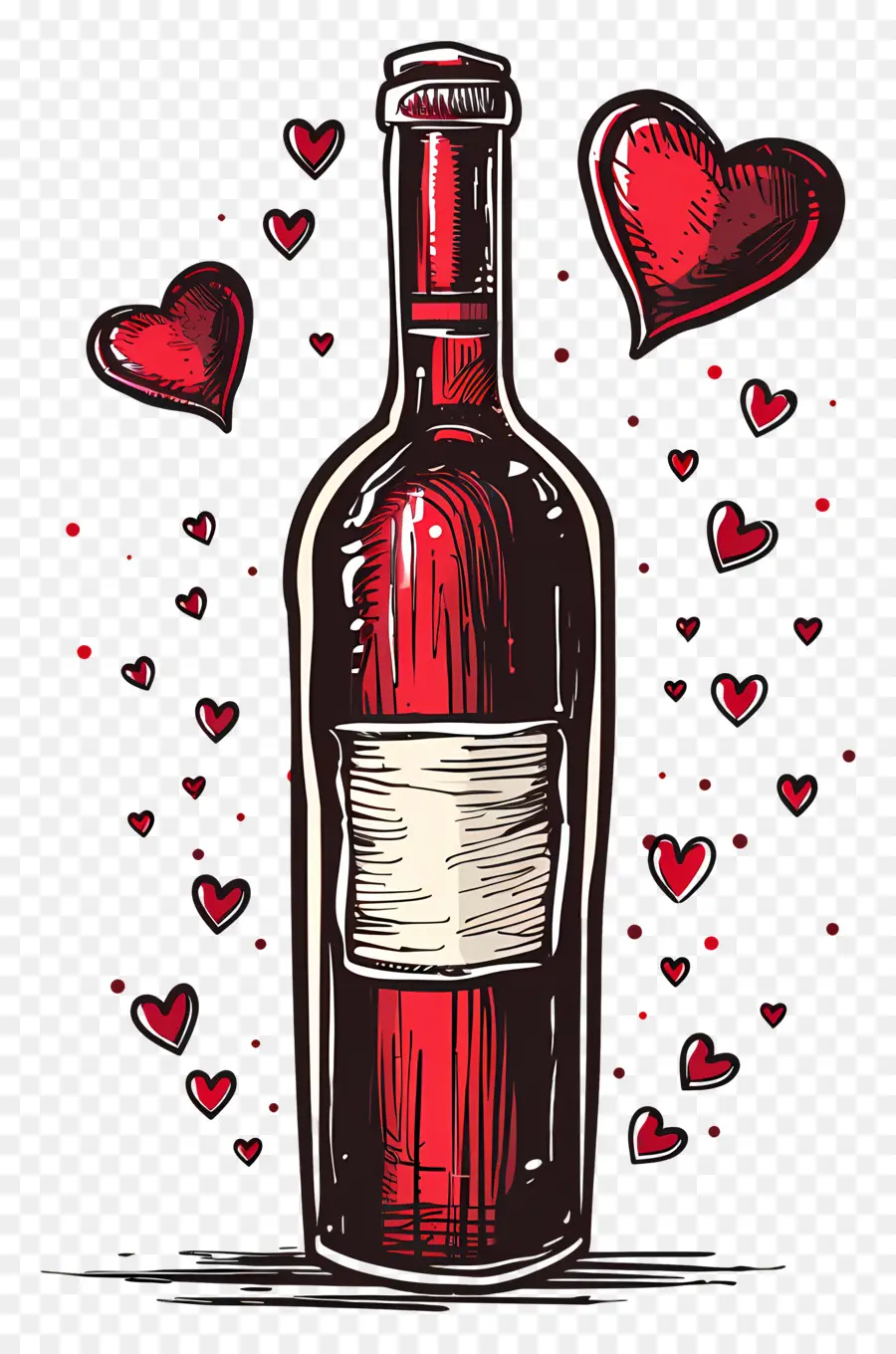 Botella De Vino，El Día De San Valentín PNG